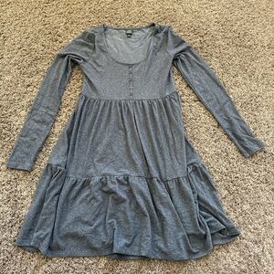 Gray Long Sleeve Dress